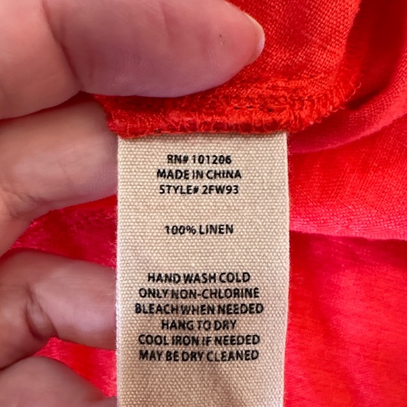 Soft Surroundings 100% LinenMedium Linen Skirt A Line Like New Poppy Red “Talia” - Picture 8 of 8